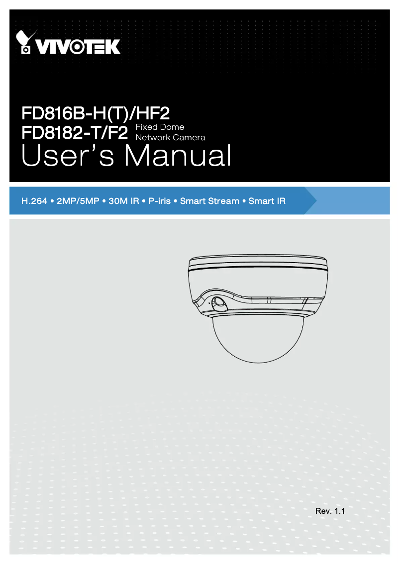 Page 1 de la notice Manuel utilisateur Vivotek FD8182-F2