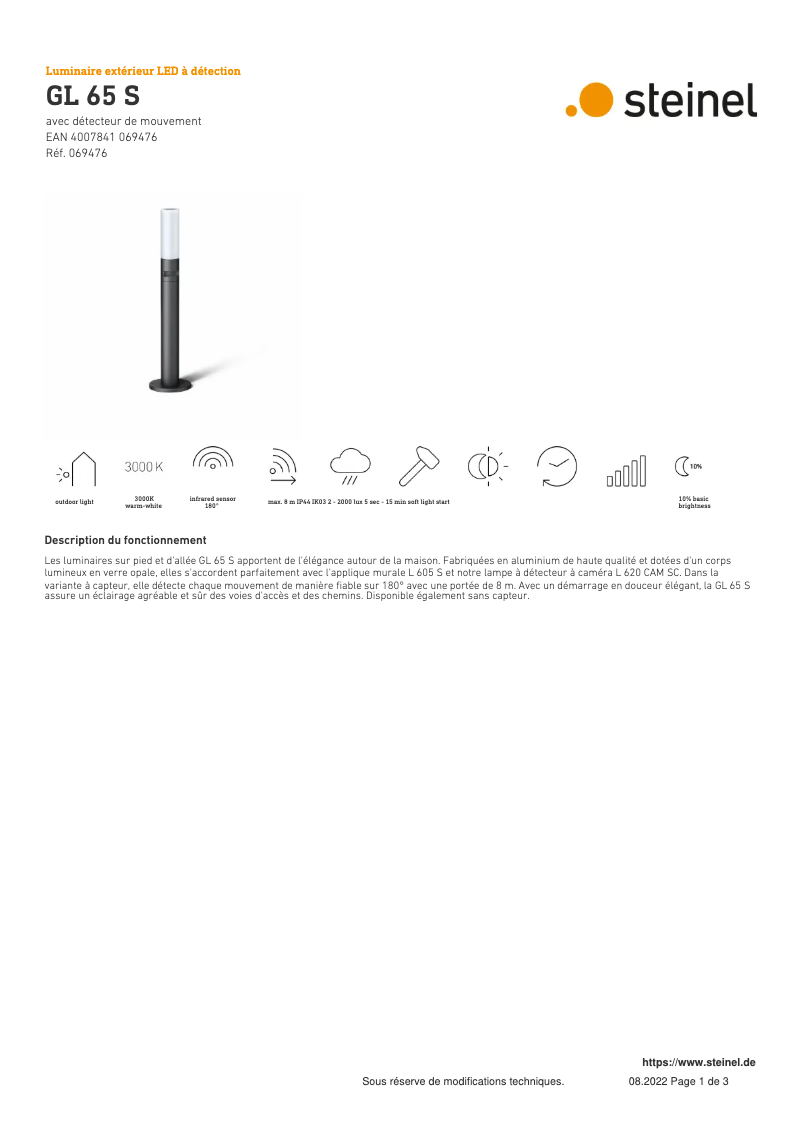 Image de la première page du manuel de l'appareil GL 65 S