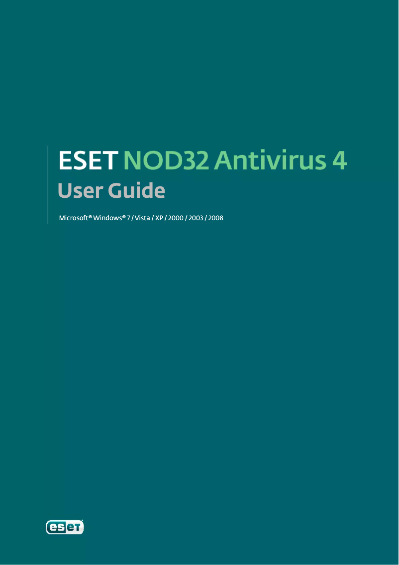 Page n°1 - Manuel utilisateur ESET NOD32 Antivisrus 4