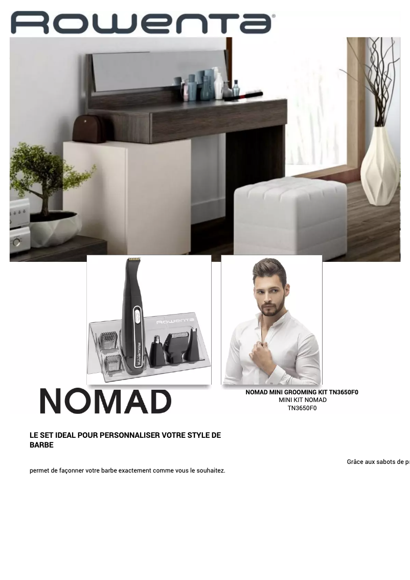 Page n°1 - Manuel utilisateur Rowenta Nomad Mini TN3650