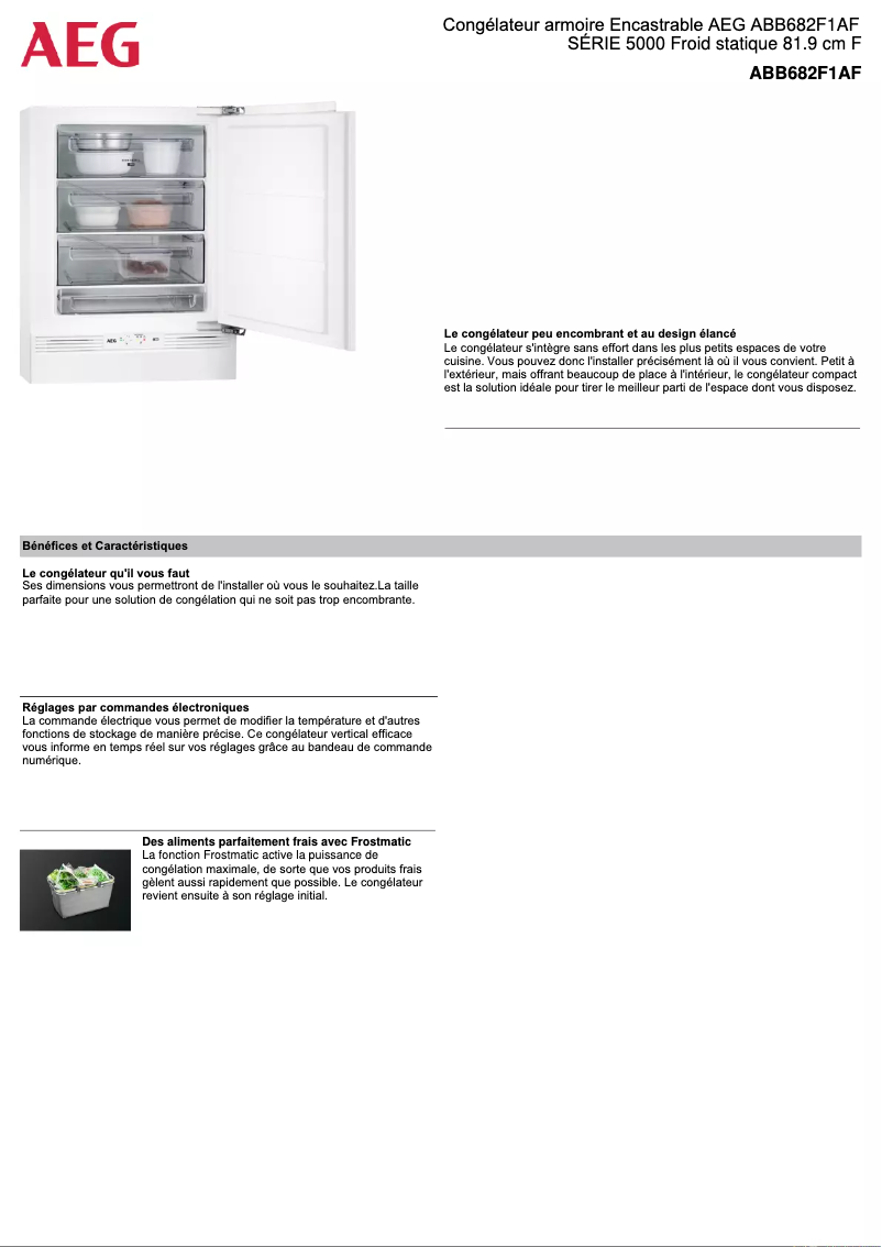 Page n°1 - Fiche technique AEG ABB682F1AF