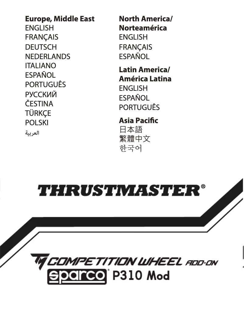 Page n°1 - Manuel utilisateur Thrustmaster TM Competition Wheel Add-On Sparco P310