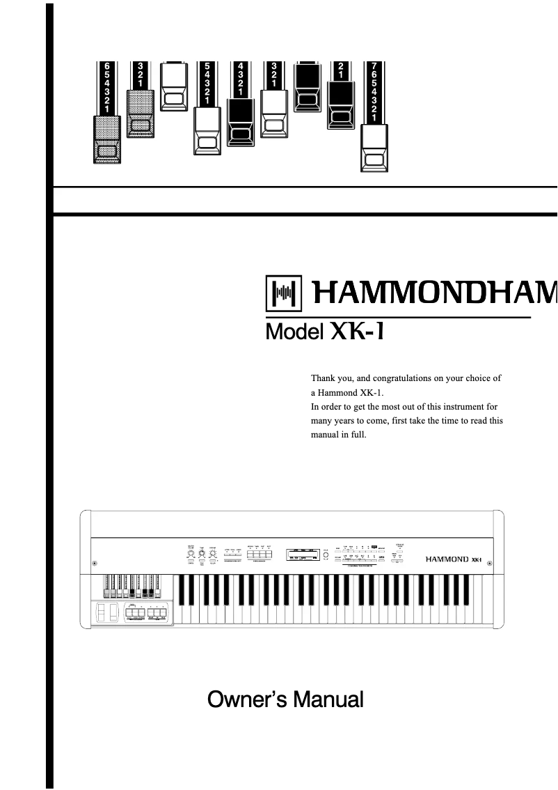 Page 1 de la notice Manuel utilisateur Hammond XK-1