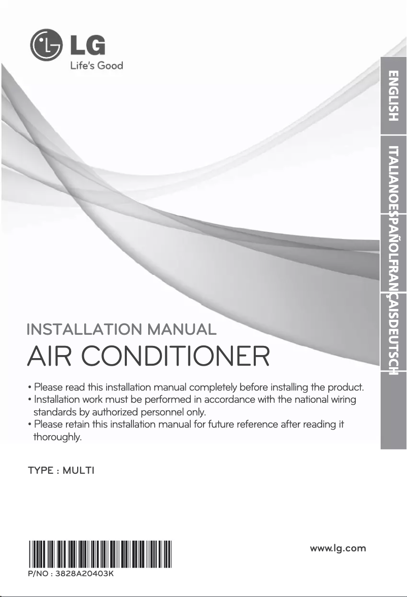 Page 1 de la notice Guide d'installation LG MV24AH