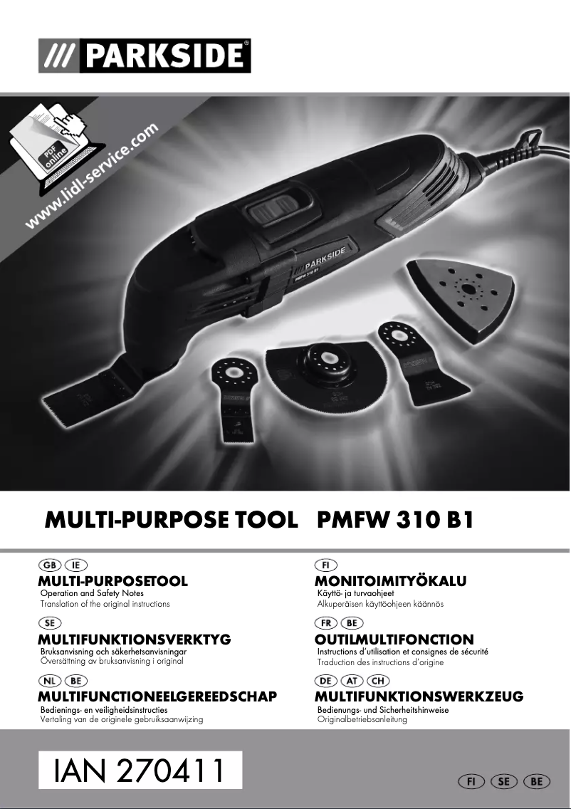 Page n°1 - Manuel utilisateur Parkside PMFW 310 B1