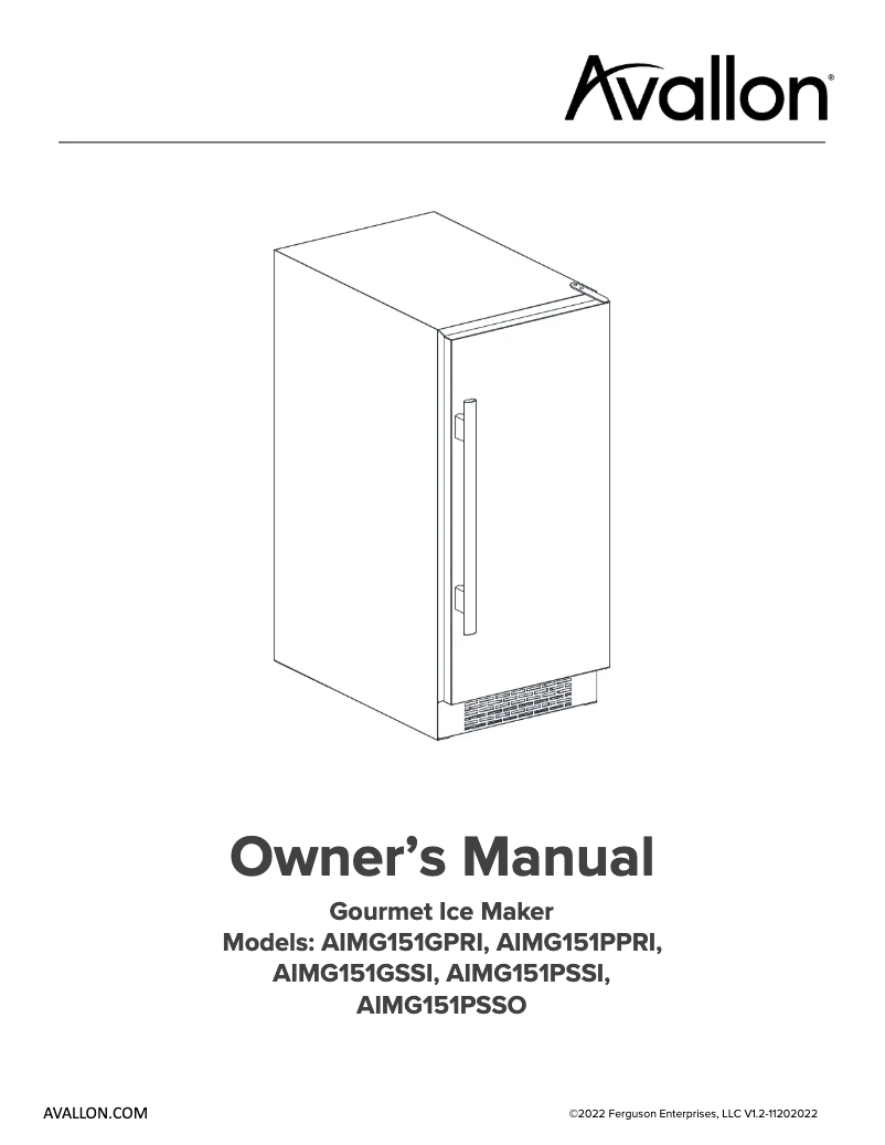 Page 1 de la notice Manuel utilisateur Avallon AIMG151PSSOLH