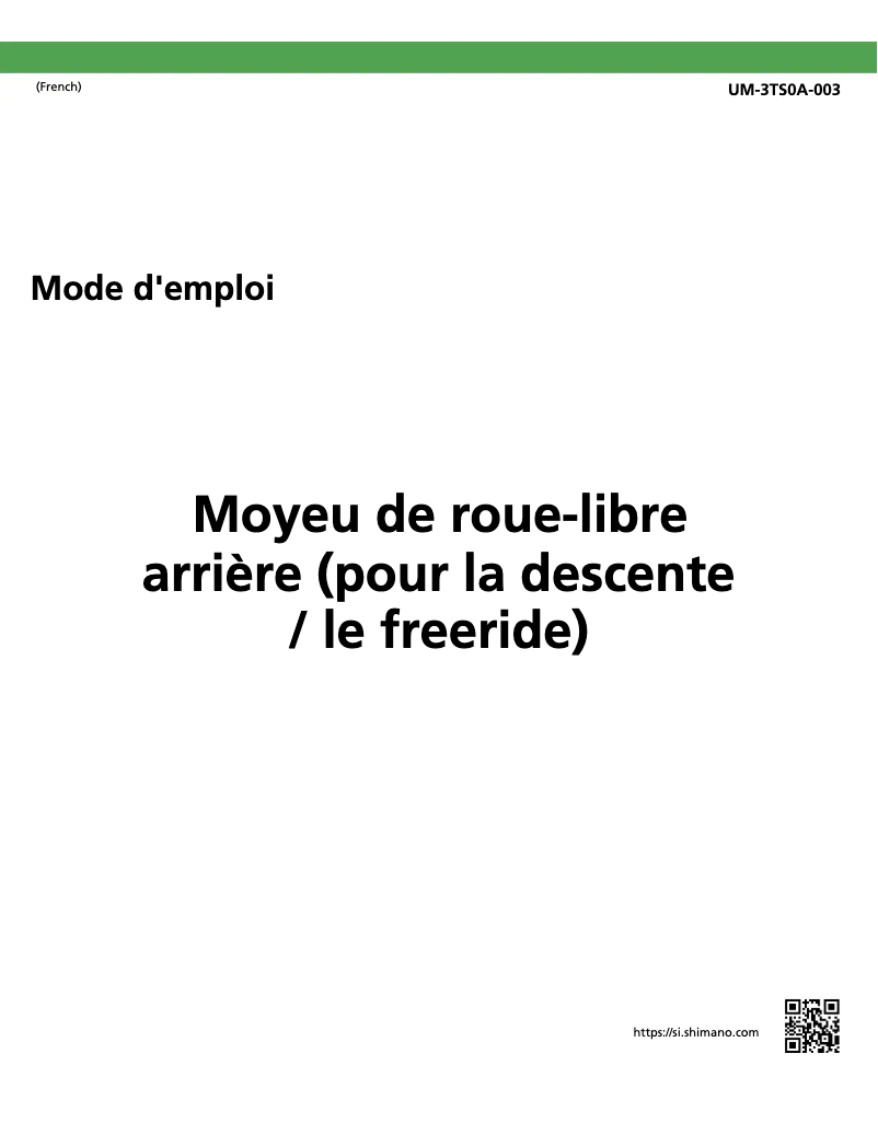 Página 1 del manual Manual de usuario Shimano FH-M648