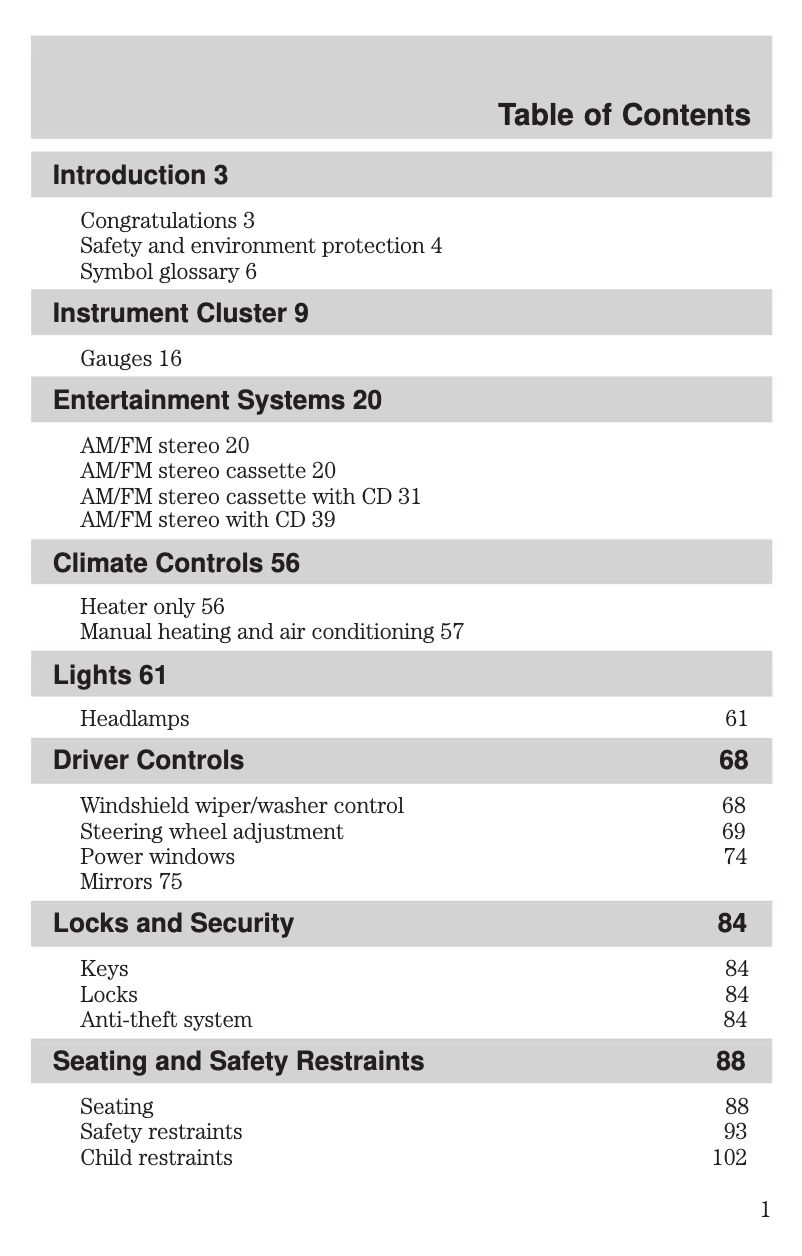 Page 1 de la notice Manuel utilisateur Ford F-650 (2002)