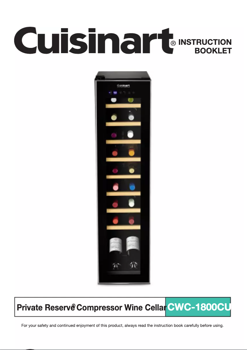 Page 1 de la notice Manuel utilisateur Cuisinart Private Reserve CWC-1800CU