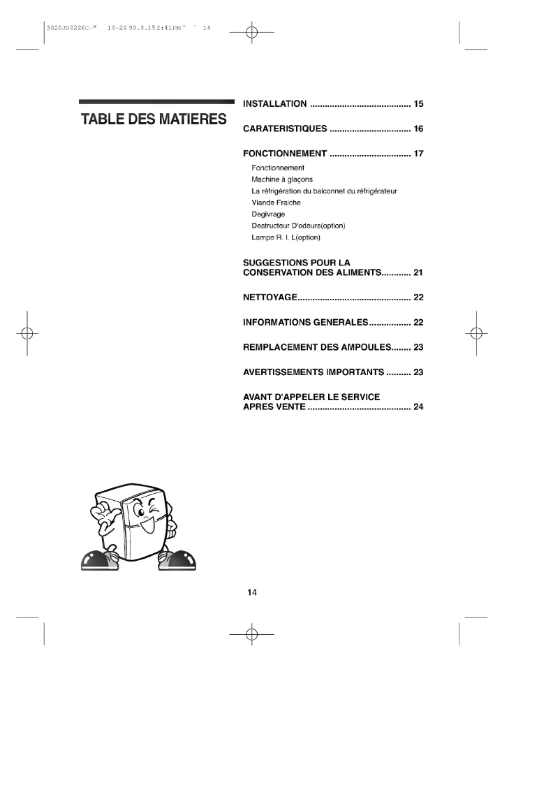 Image de la première page du manuel de l'appareil GR-T502X