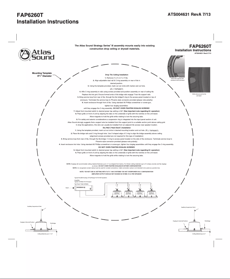 Page n°1 - Manuel utilisateur Atlas FAP6260T