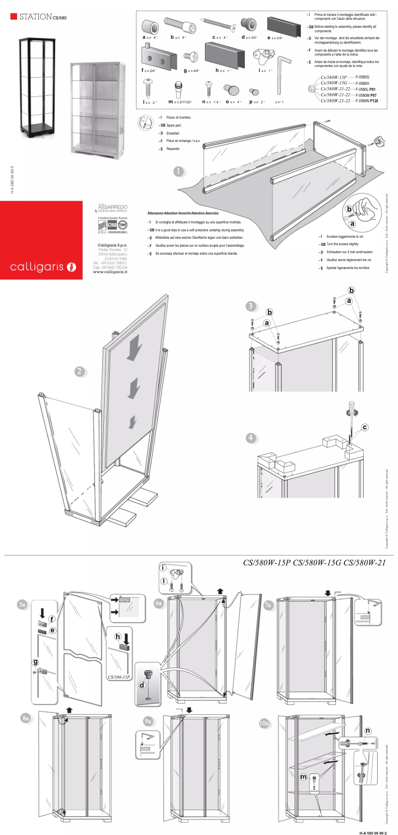Página 1 del manual Manual de usuario Calligaris .com STATION