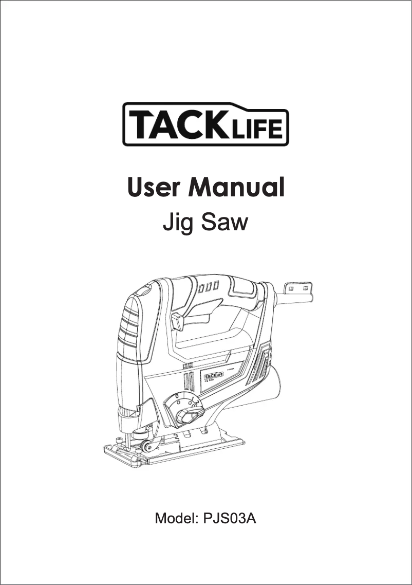 Page 1 de la notice Manuel utilisateur Tacklife PJS03A