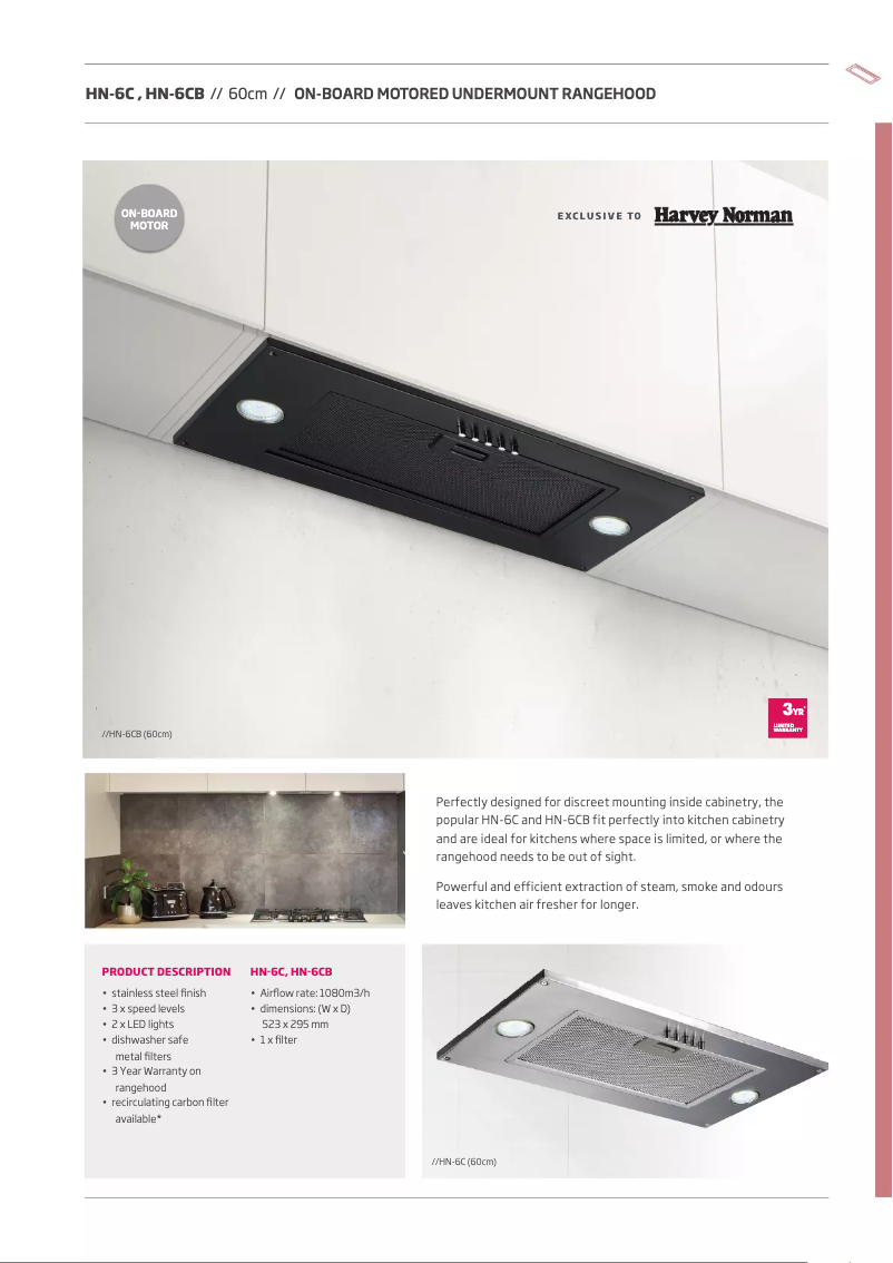 Page 1 de la notice Fiche technique Schweigen HN-6C