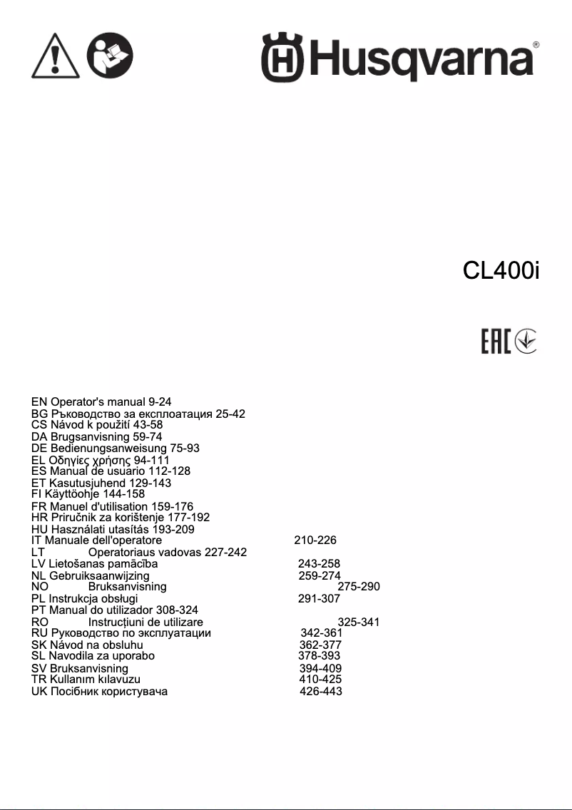 Image de la première page du manuel de l'appareil CL400i