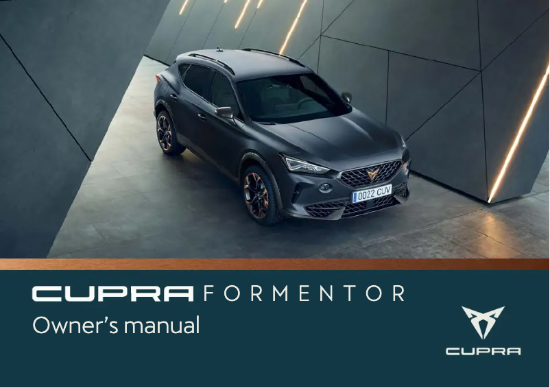 Image de la première page du manuel de l'appareil Cupra Formentor (2020)
