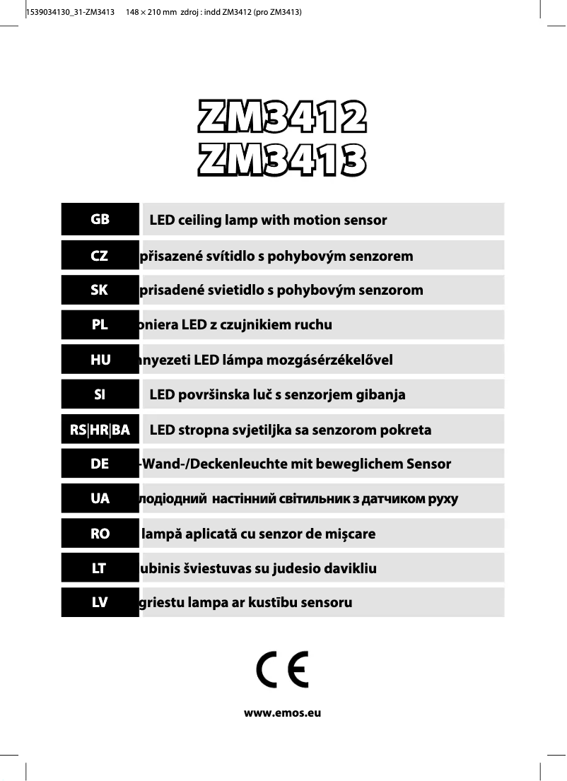 Image de la première page du manuel de l'appareil ZM3413