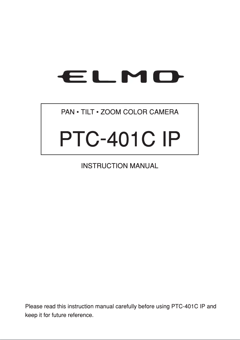 Page n°1 - Manuel utilisateur Elmo PTC-401C IP