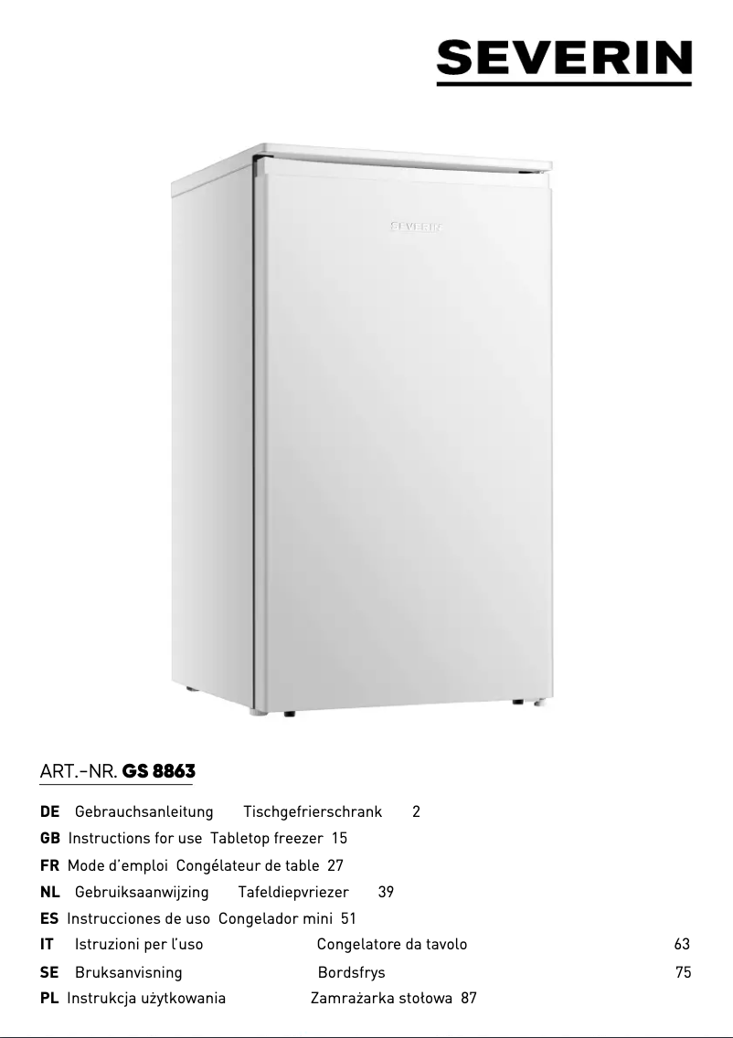 Página 1 del manual Manual de usuario Severin GS 8863