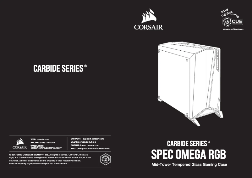 Page 1 de la notice Guide d'installation Corsair Carbide SPEC-OMEGA RGB