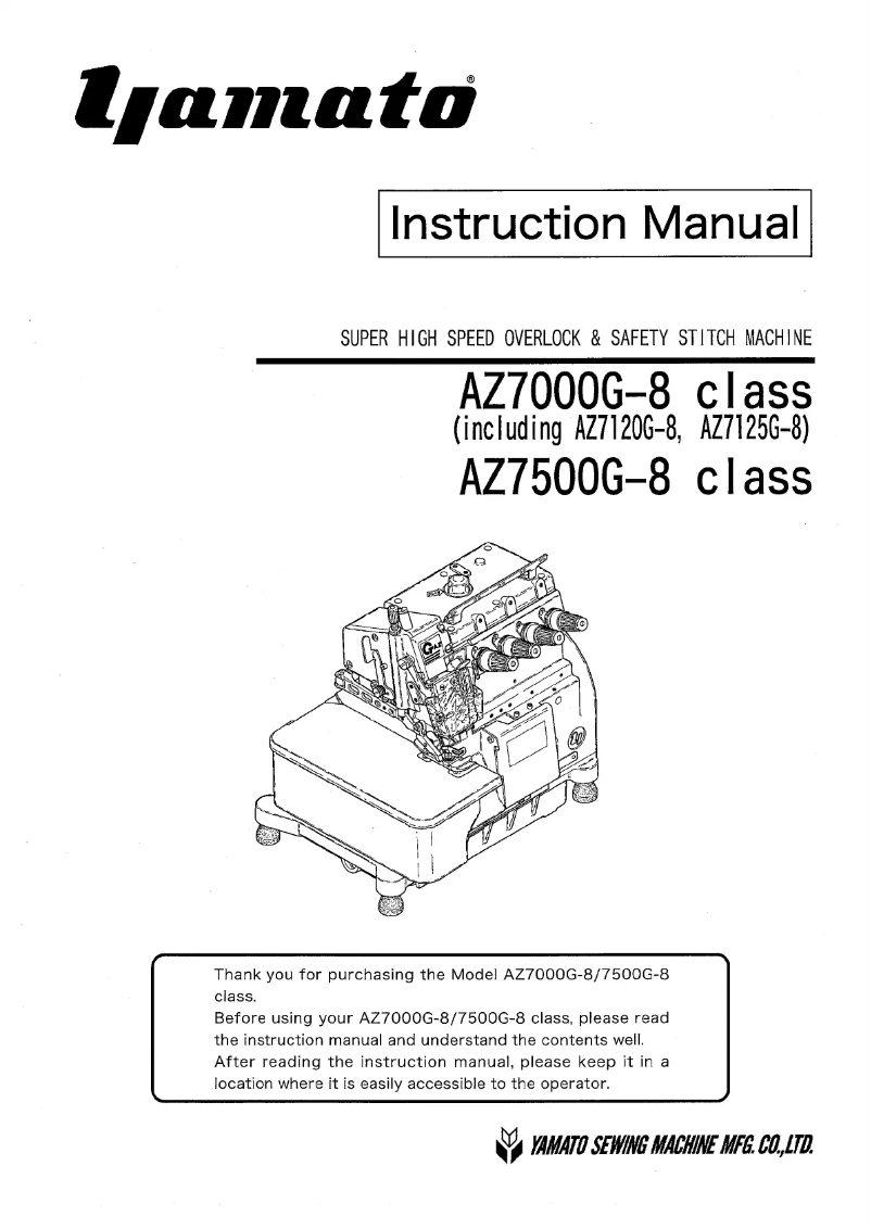 Page 1 de la notice Manuel utilisateur Yamato AZ7500G-8 class