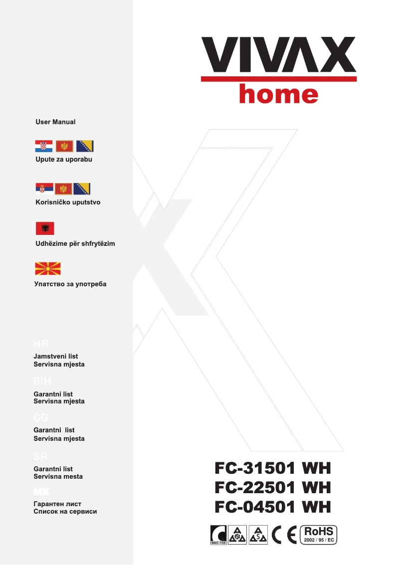 Page 1 de la notice Manuel utilisateur Vivax FC-31501 WH