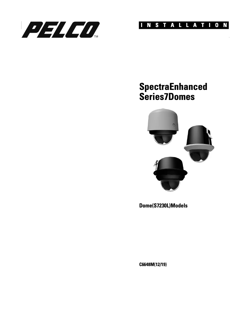 Page 1 de la notice Manuel utilisateur Pelco Spectra Enhanced S7230L-EW1