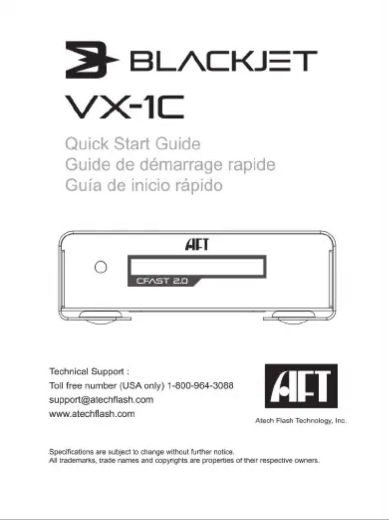 Page n°1 - Manuel utilisateur Atech Flash Technology Blackjet VX-1C