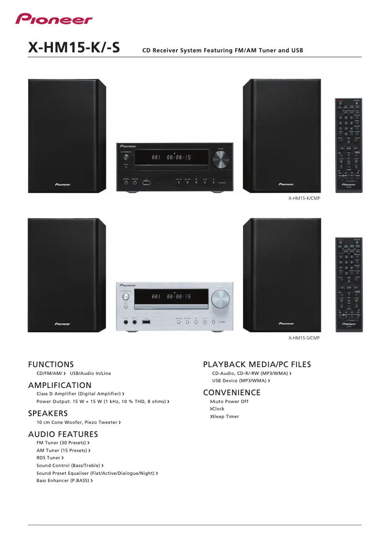 Page n°1 - Manuel utilisateur Pioneer X-HM15