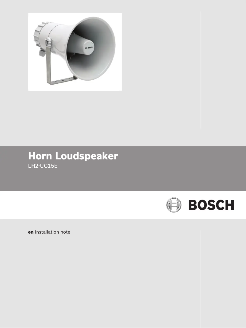 Page 1 de la notice Manuel utilisateur Bosch LH2-UC15E