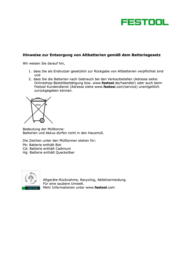 Página 1 del manual Manual de uso y mantenimiento Festool CXS Li 1,5 Plus
