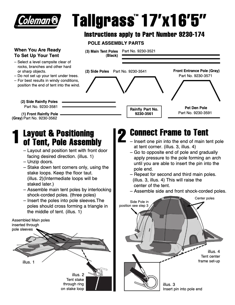 Page 1 of the manual User Manual Coleman Tallgrass