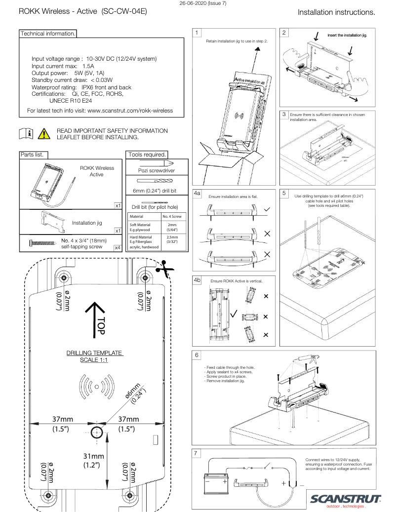 Page 1 de la notice Manuel utilisateur Scanstrut ROKK Active Qi