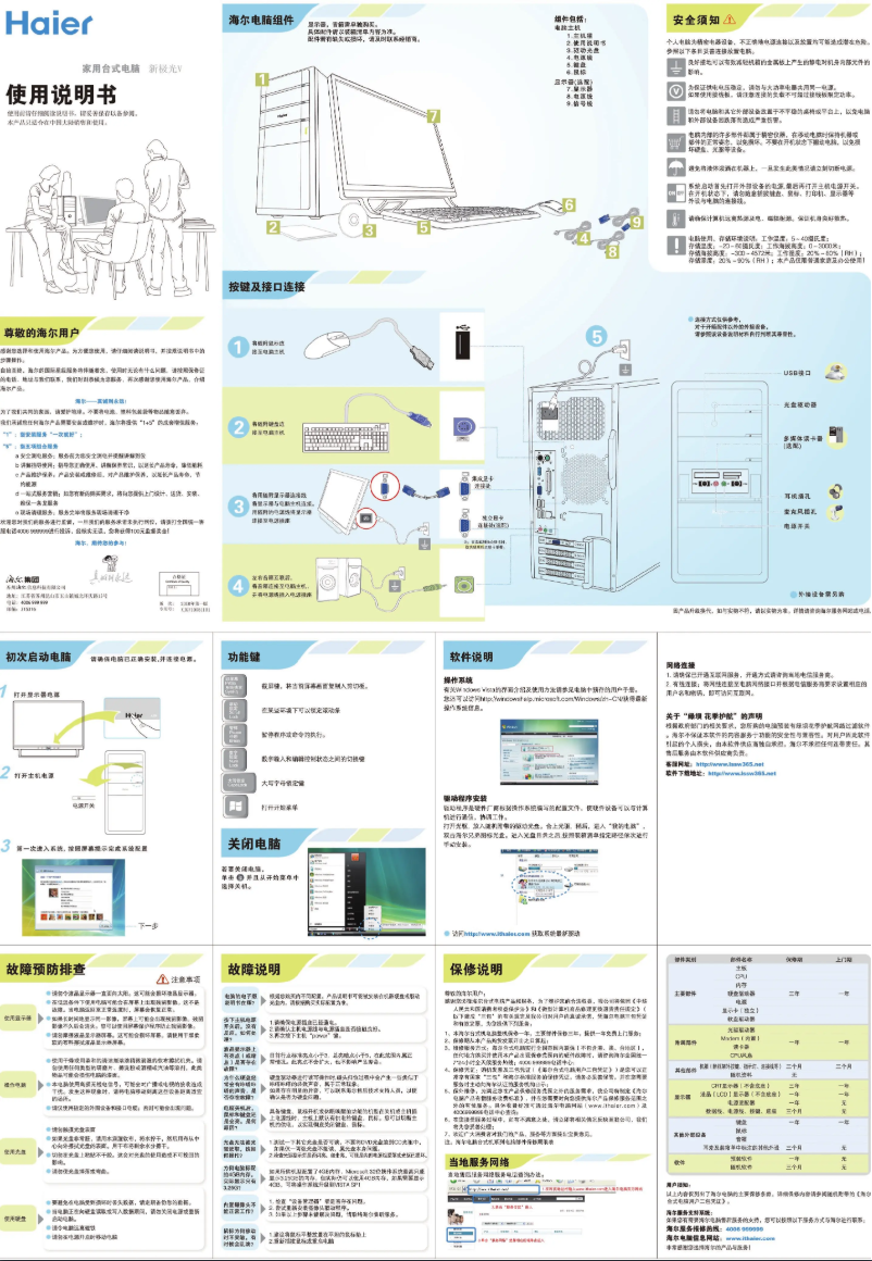 Page 1 de la notice Manuel utilisateur Haier V5-C112