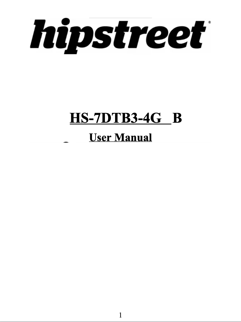 Page 1 de la notice Manuel utilisateur Hipstreet HS-7DTB3 Vektor