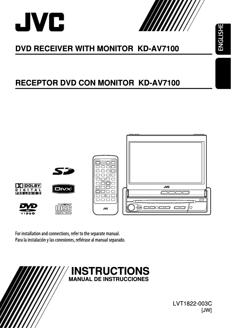 Image de la première page du manuel de l'appareil KD-AV7100