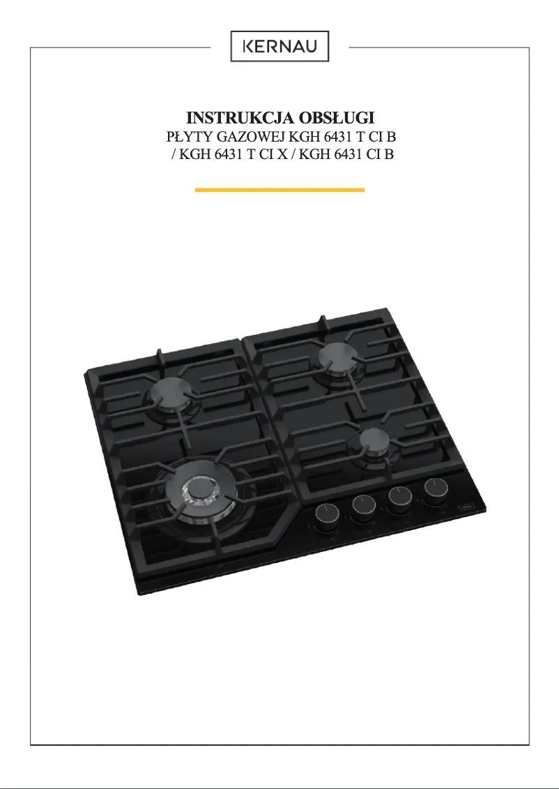 Page 1 de la notice Manuel utilisateur Kernau KGH 6431 CI B
