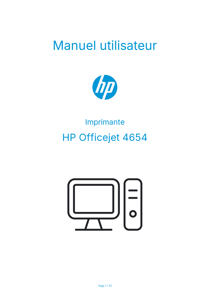 Image de la première page du manuel de l'appareil Officejet 4654