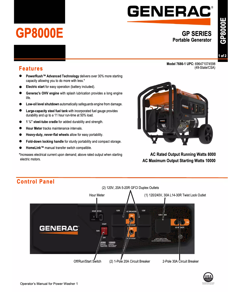 Image de la première page du manuel de l'appareil GP Series 8000E