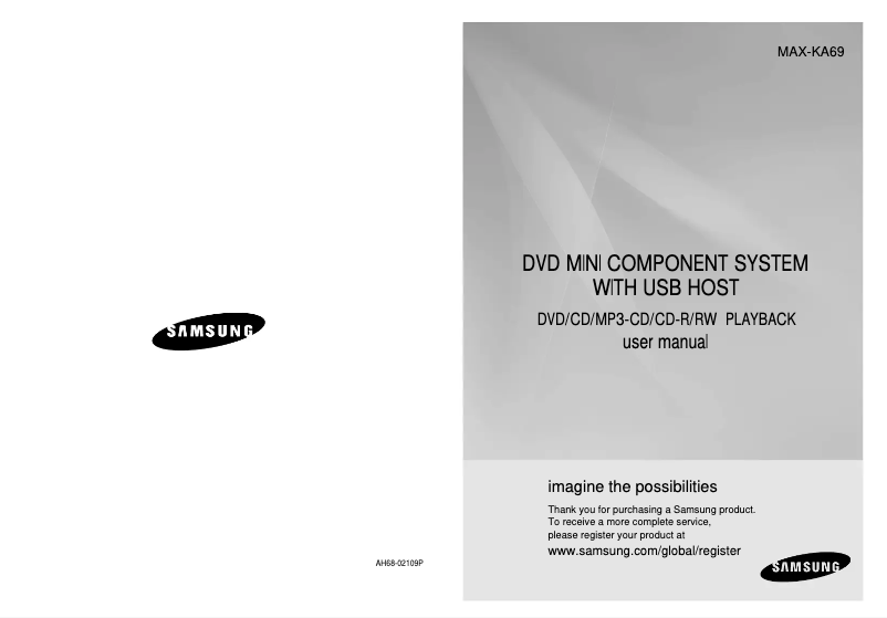 Page 1 de la notice Manuel utilisateur Samsung MAX-KA69