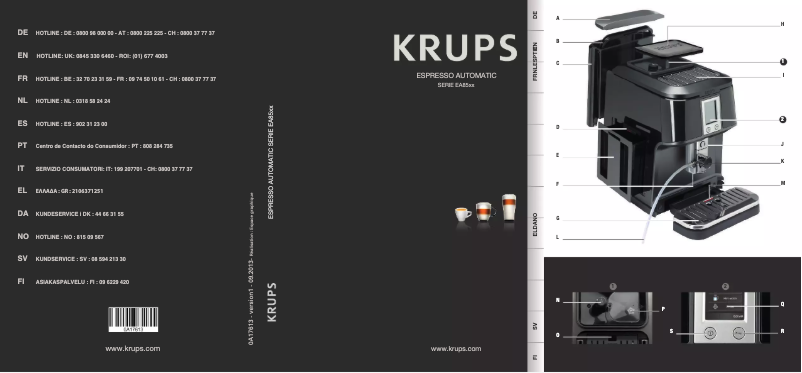Page n°1 - Manuel utilisateur Krups One Touch Cappuccino EA850B