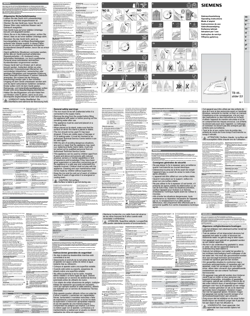 Page n°1 - Manuel utilisateur Siemens TB46130