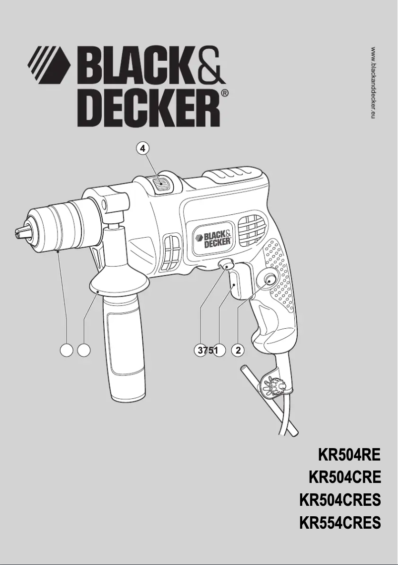 Page 1 de la notice Manuel utilisateur Black & Decker KR504RE