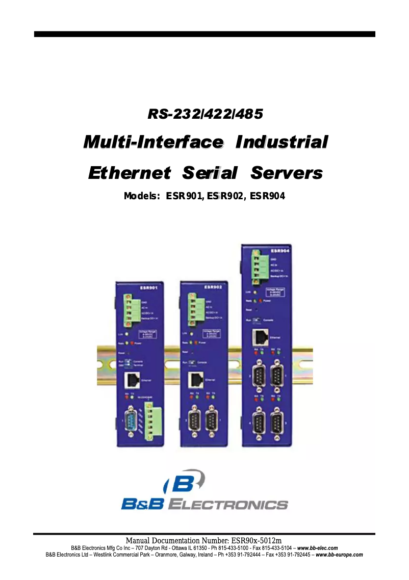 Page 1 de la notice Manuel utilisateur IMC Networks ESR902