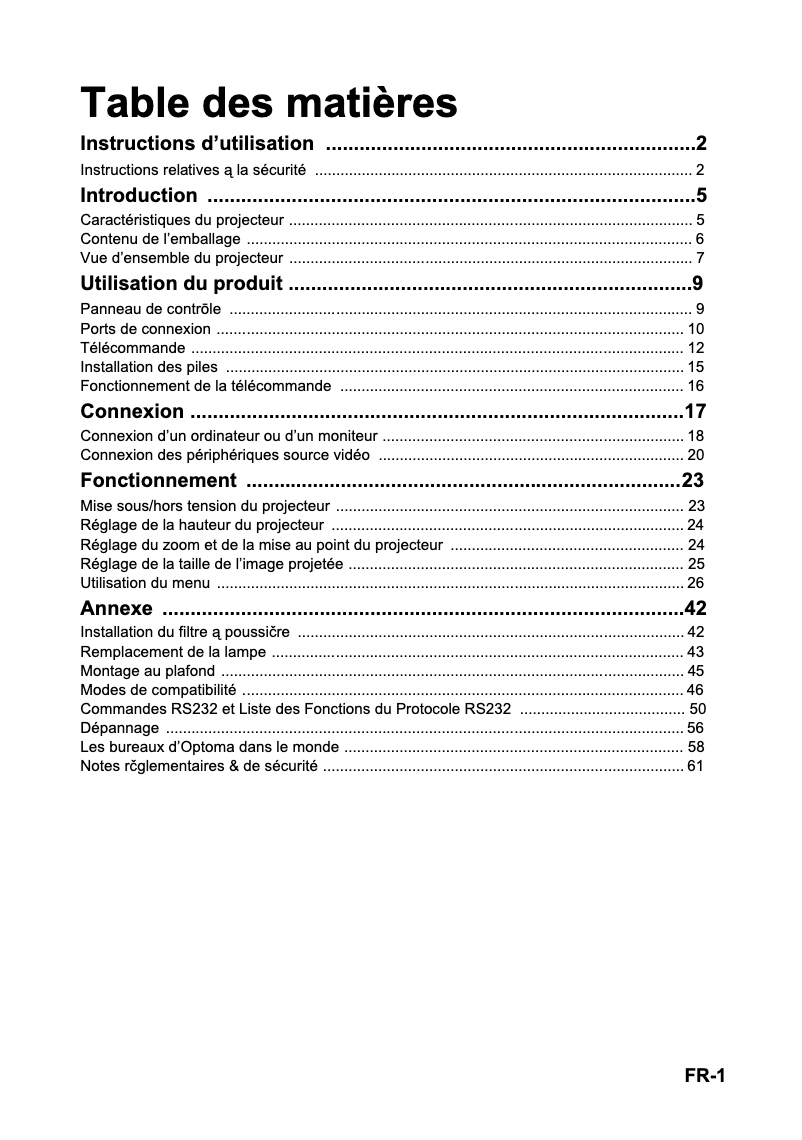 Image de la première page du manuel de l'appareil DX330