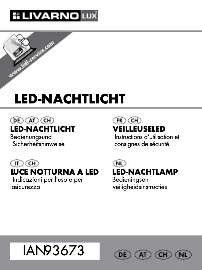 Page 1 de la notice Manuel utilisateur Livarno Lux IAN 93673