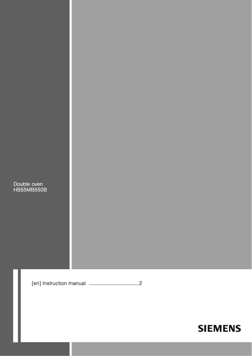 Page n°1 - Manuel d'utilisation et d'entretien Siemens HB55MB550B