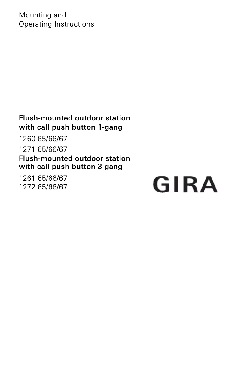 Page 1 de la notice Manuel utilisateur Gira 1261