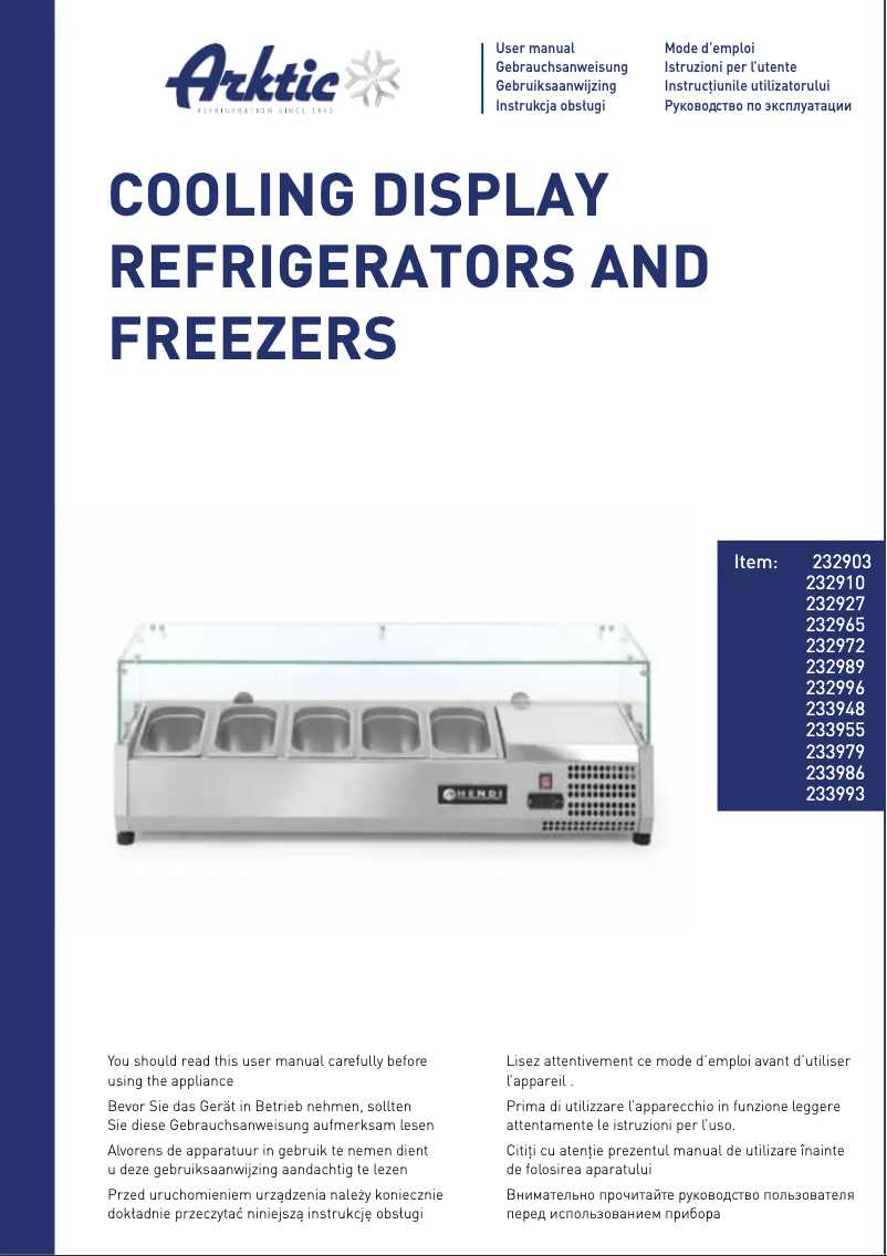 Page 1 de la notice Manuel utilisateur Arktic 232903