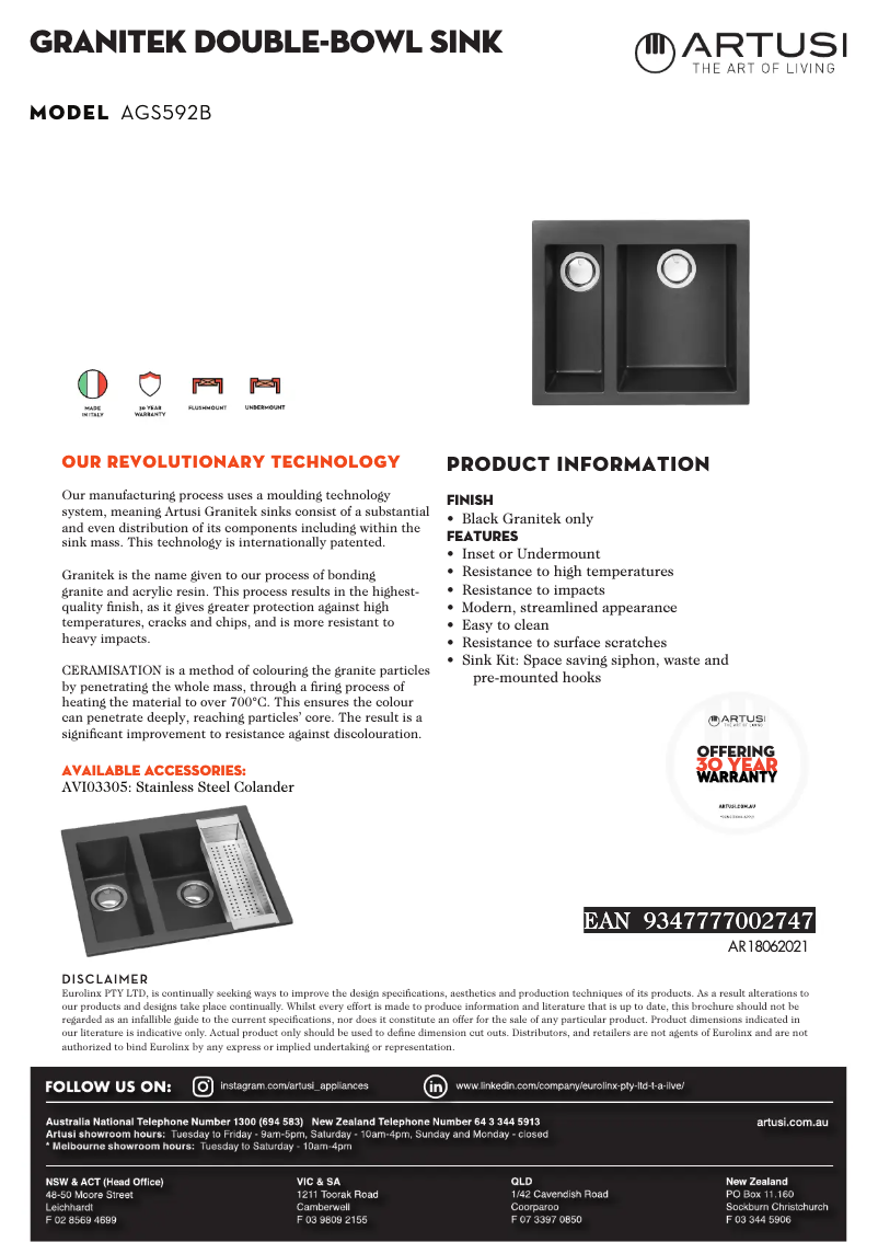 Image de la première page du manuel de l'appareil AGS592B